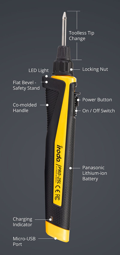 Detailed Description of PRO-25L USB Battery Rechargeable Soldering Iron from Pro-Iroda